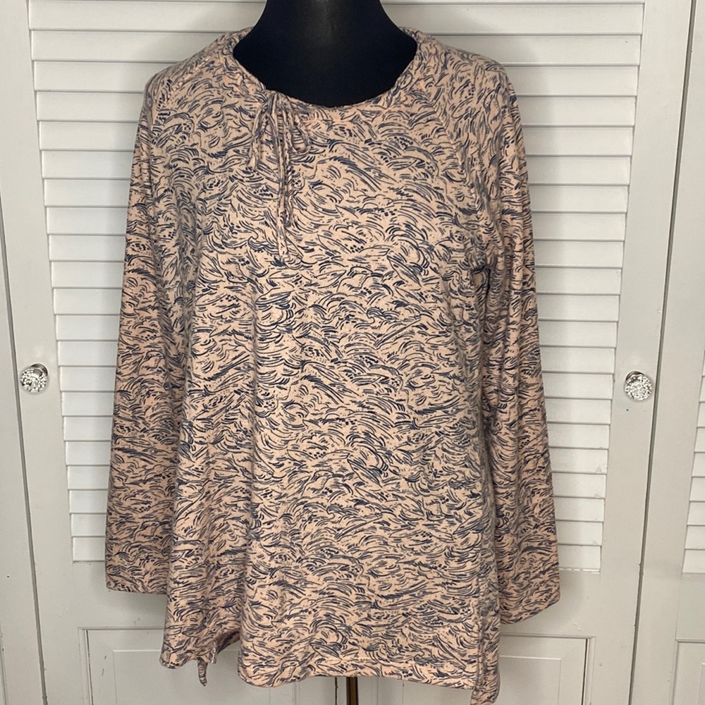 Christopher & Banks | Pink and Blue Sweater Blouse | Size Large